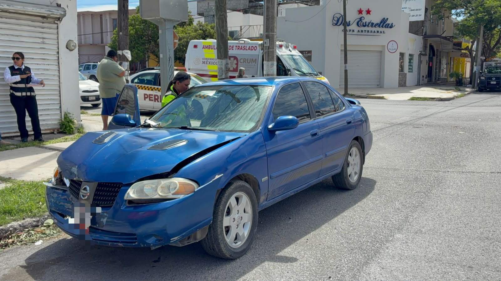 Cinco lesionados tras choque en cruce de calles 16 y Veracruz