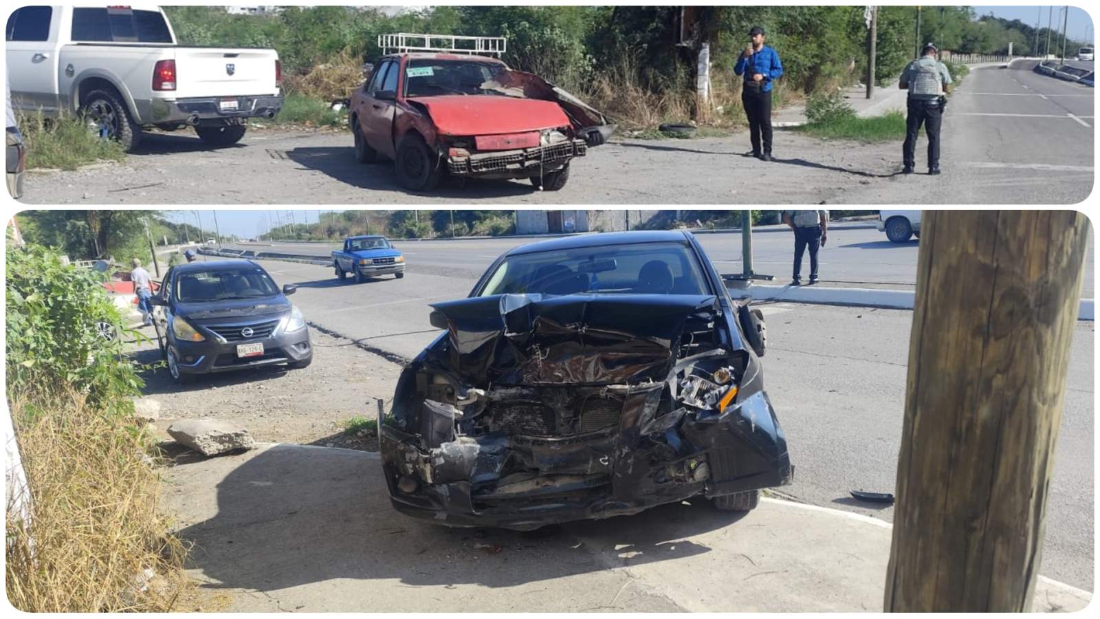 Accidente en el km 5 de la Victoria-Monterrey deja daños materiales; testigo denuncia presunto cobro de la Guardia Nacional