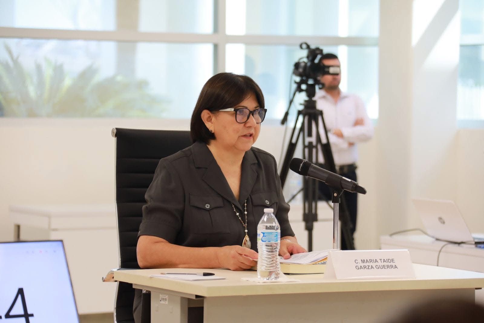 María Taide Garza Guerra, presidenta de CODHET Tamaulipas, durante declaraciones sobre recomendaciones de derechos humanos