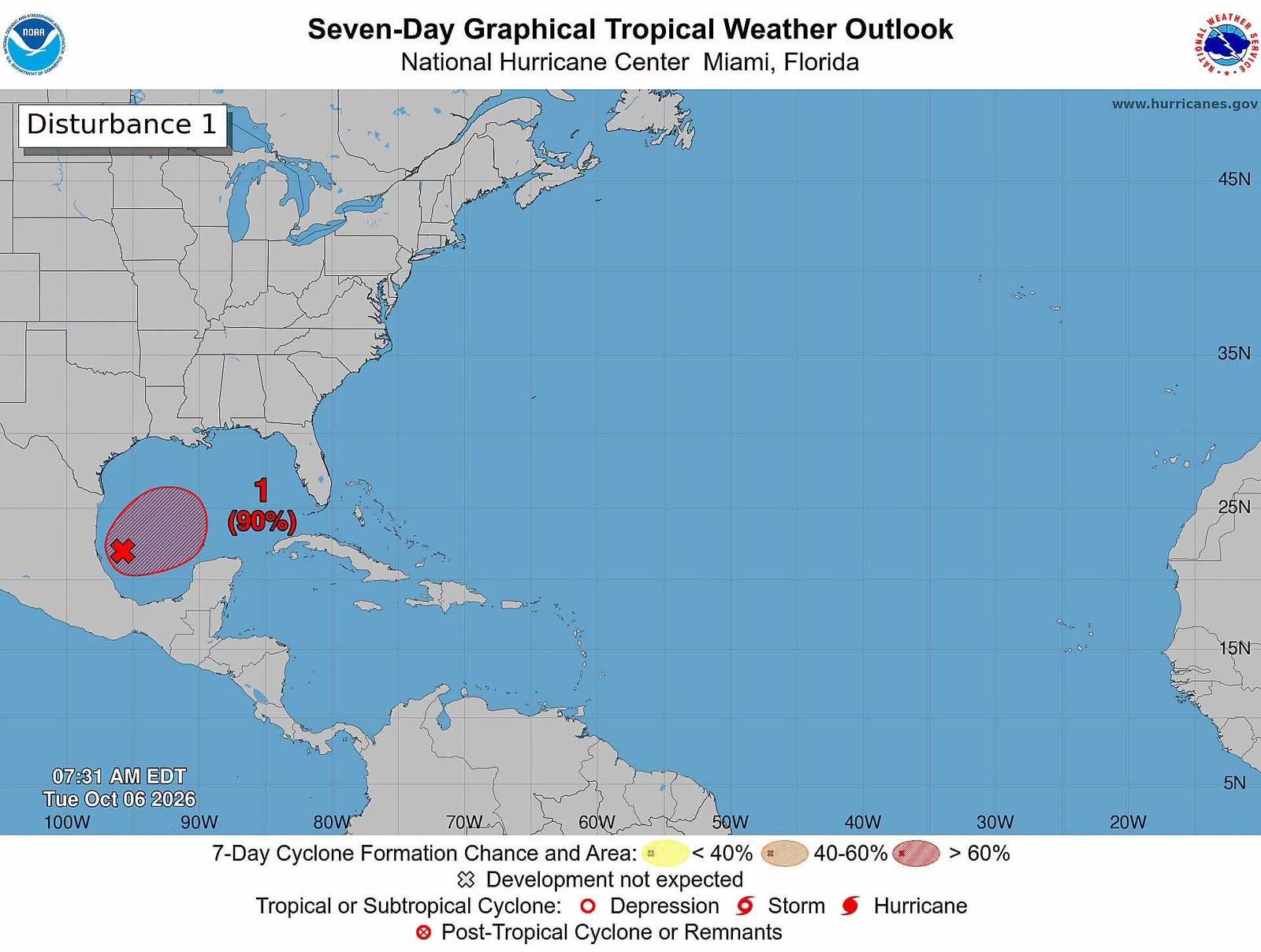 Disturbio 92L tiene 90% de probabilidad de convertirse en ciclón tropical Isaías