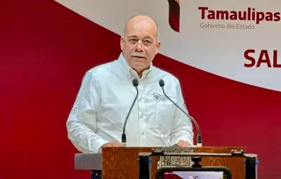 Fiscal General de Justicia de Tamaulipas Jesús Eduardo Govea Orozco habla sobre feminicidios en Tamaulipas durante conferencia.