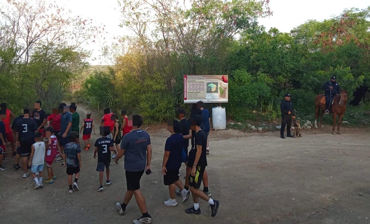 Guardia Estatal despliega caballos y perros en parque El Refugio de Victoria
