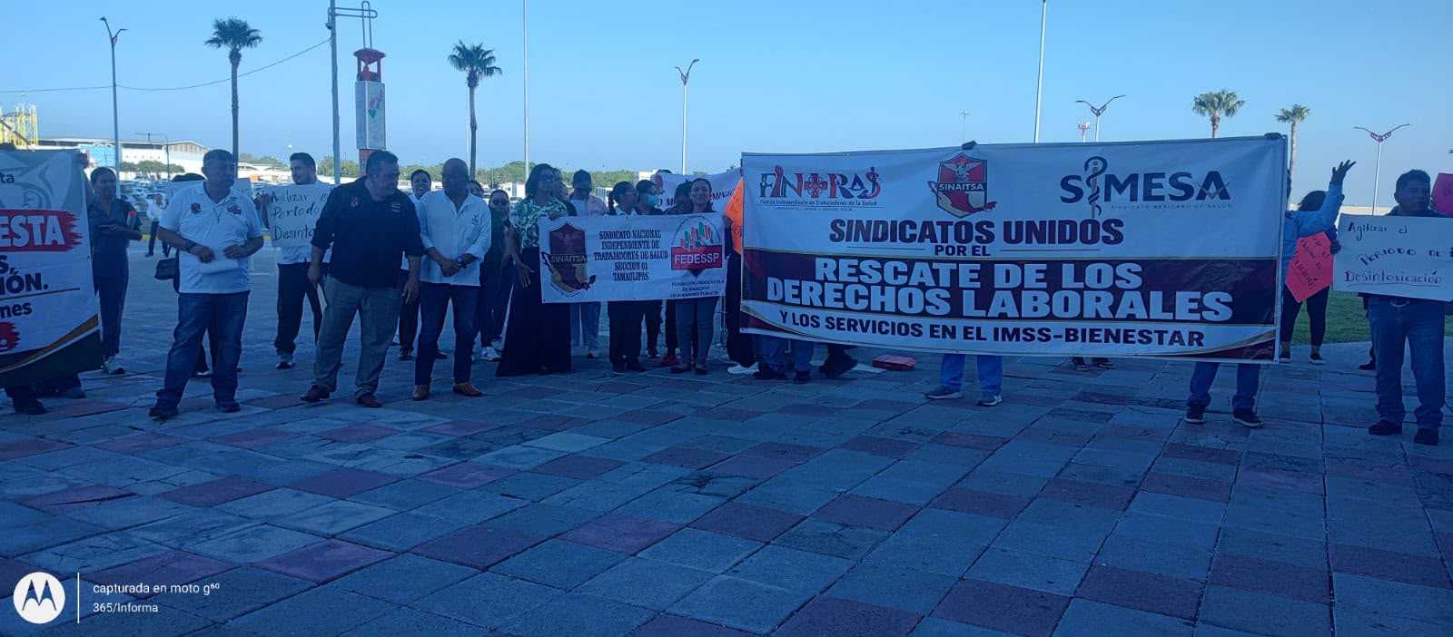 Trabajadores de Salud en Tamaulipas exigen igualdad laboral en protesta
