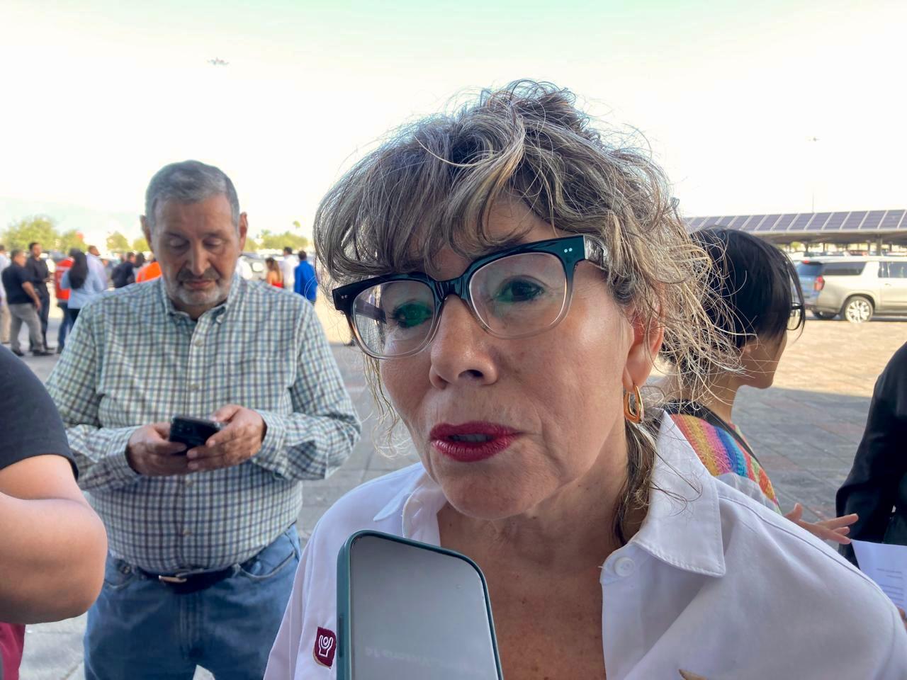 Silvia Casas González, secretaria de Bienestar de Tamaulipas, en conferencia sobre la salida de Samuel Badillo de SEBIEN