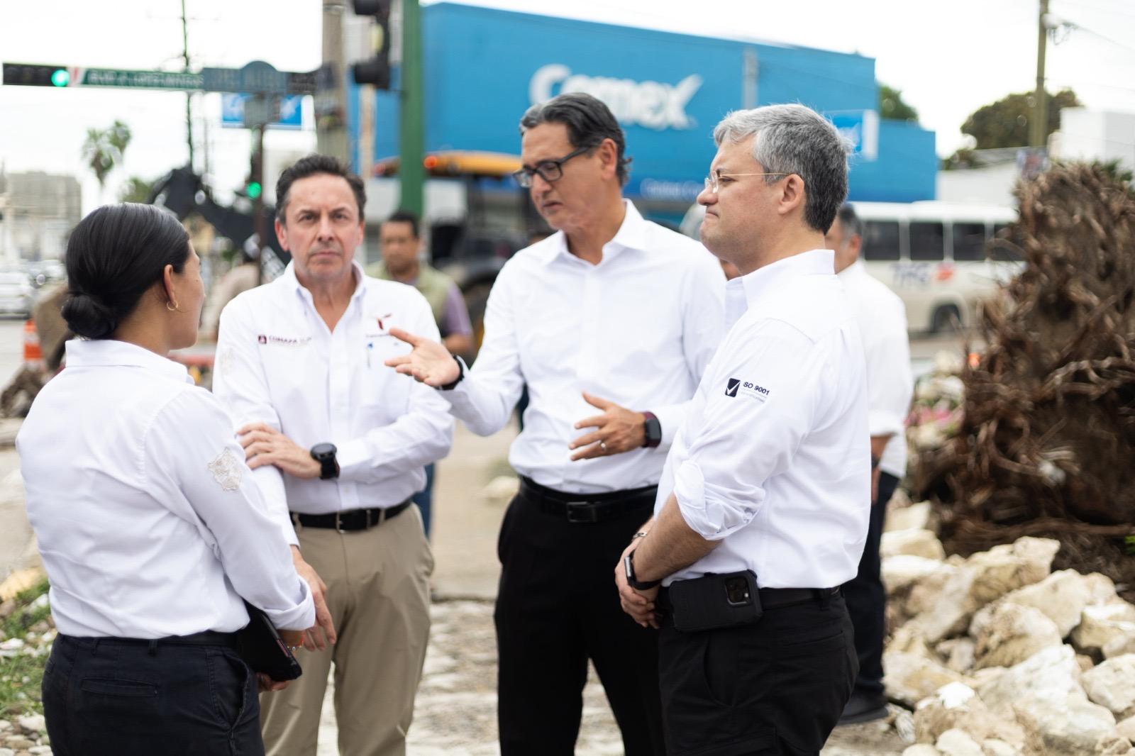 COMAPA Sur y Ayuntamiento de Ciudad Madero atienden socavón en bulevar López Mateos