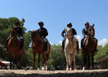 Agrupamiento montado de la Guardia Estatal mantiene proximidad permanente