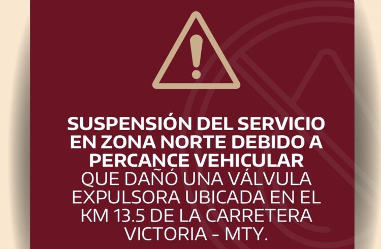 Accidente en carretera Victoria-Monterrey afecta suministro de agua